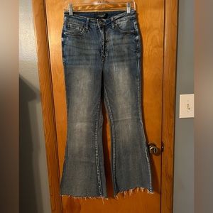 Judy Blue Flare Jeans, size 7/28, inseam 26, raw hem NWOT